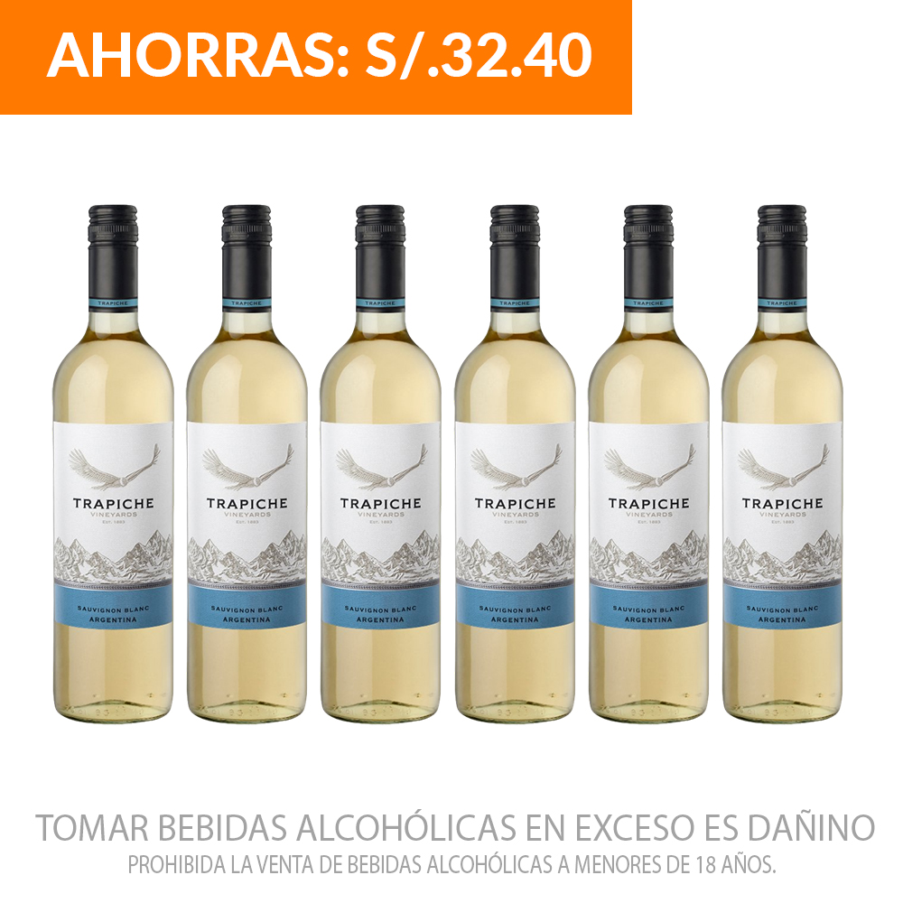 Pack Vino Blanco SB Trapiche Vineyards x6 bot