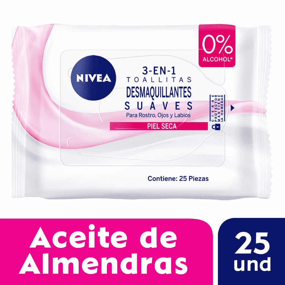 Toallas Desmaquillantes NIVEA para Piel Seca y Sensible 25un